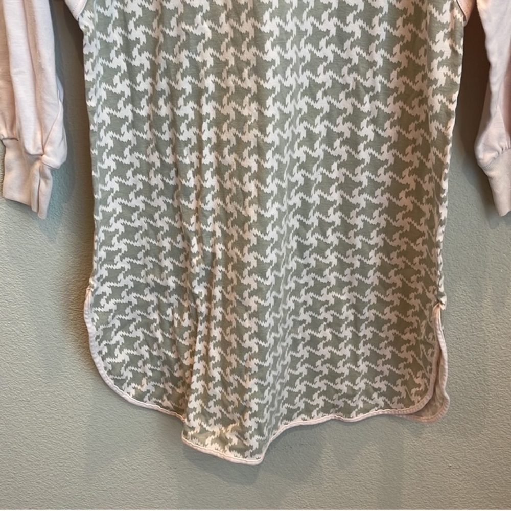 Calida Switzerland Houndstooth Long Sleeve Lounge Dress Size X-Small - Picture 2 of 8
